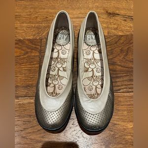 FLY London Perforated Leather Platform Wedge